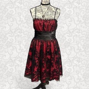 Vintage Blondie Nites Wine Red 90s Gothic Dress